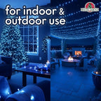 100 Blue Christmas Lights, White Wire 20.6 Ft Incandescent Home Décor, Valentine Wedding Lighting Decoration, UL Certified Traditional Holiday String Light Set for Indoor Outdoor Use Christmas Tree
