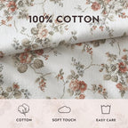 Laura Ashley - Flannel Sheets Twin Size, Anti-Pilling & Wrinkle Resistant Cotton, Touchably Soft for All-Season Comfort - Bed Sheets with Matching Pillowcase & Fitted Sheet (Le Fleur Orange)