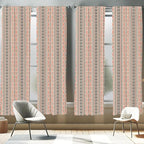 Ambesonne Southwestern Window Curtains Pack of 2, Traditional Vertical Borders Inspired by Prehistoric Art Ikat Style, Lightweight Set with Rod Pocket, 4 Panels of - 28" x 63", Brown Coral