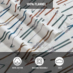 Eddie Bauer - King Sheets, Cotton Flannel Bedding Set, Brushed For Extra Softness, Cozy Home Decor (Ski Line White, King)