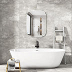 KOHROS Silver Bathroom Mirror 18" x 24" Frameless Rectangle Beveled Edge Bathroom Vanity Mirror for Over Sink, Wall Mirror for Small Bathroom Vanity Bedroom Hanging Horizontally or Vertically