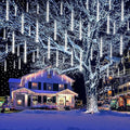 Kwaiffeo Outdoor Christmas Decorations, Waterproof 40-Tube Meteor Shower Lights for Xmas Wedding Party Hanging Decor, Wedding Decorations for Reception, Equivalent to 5 Sets of 8-Tubes, White