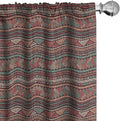 Ambesonne Boho Window Curtains, Hand Drawn Inspired Print of Triangles Colorful Latin American Folklore Motifs, Lightweight Decor 2-Panel Set with Rod Pocket, Pair of - 28" x 63", Maroon Coral