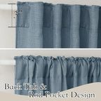 RYB HOME Semi Sheer Curtains 108 inches Length for Windows Sunlight Filering Privacy Protect Soft & Vertical Drapes for Bedroom Living Room Dining, Stone Blue, W 52 x L 108 inch, 2 Panels