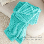 Bedsure GentleSoft Blue Throw Blanket for Couch - Cozy Soft Blankets for Women, Cute Small Fleece Throws for Girls, Birthday Gifts for Women Decor Gifts for Mom, Blue Fog, 50x70 Inches