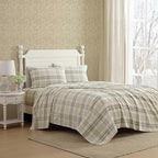Laura Ashley - Flannel Sheets King Size, Anti-Pilling & Wrinkle Resistant Cotton, Touchably Soft for All-Season Comfort - Bed Sheets with Matching Pillowcases & Fitted Sheet (Mulholland Plaid Green)