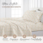 Linen Market Patterned Microfiber King Sheet Set 4 Piece – Oeko-TEX Certified Ultra Soft & Wrinkle-Free - 16" Deep Pocket Sheets - Easy Care King Size - Aztec Dreams Coral