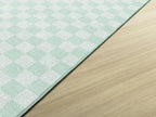 Flagship Carpets Schoolgirl Style Mint Checkerboard Educational Area Rug for Kids Room Seating Décor, Children's Classroom, Play Carpet for Teaching and Playroom, 7'6" x 12', Green