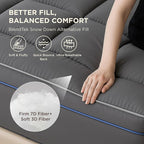 Bedsure Full Size Mattress Topper - Pillow Top Mattress Pad Cover with Deep Pocket Fits up to 21 Inches, Plush Soft Bed Topper for Back Pain Relief, Overfilled with Down Alternative Filling, Grey