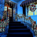 Toodour Red & Green Christmas Icicle Lights, 29.5ft 360 LED Icicle Lights, 8 Modes, 60 Drops, Window Curtain Led Christmas Light, Icicle Twinkle Light for Eaves, Party, Wedding, Xmas Decorations