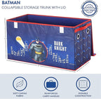 Idea Nuova Batman Collapsible Children’s Toy Storage Trunk, Durable with Soft Lid, 28.5"x14.5"x16"