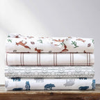 Eddie Bauer- Twin XL Sheet Set, Cotton Flannel Bedding Set, Brushed for Extra Softness, Cozy Home Décor (Fox Trail Orange, Twin XL)