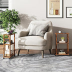 TUTOTAK Small Narrow Side Table with Charging Station, Skinny End Table for Small Spaces, Slim Nightstand with USB Ports and Outlet, Sofa Beside Table with Wheels, Rustic Brown TB01BB046C