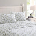 Laura Ashley - Flannel Sheets Full Size, Anti-Pilling & Wrinkle Resistant Cotton, Touchably Soft for All-Season Comfort - Bed Sheets with Matching Pillowcases & Fitted Sheet (Le Fleur Cottage Blue)