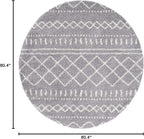 SAFAVIEH Arizona Shag Collection 6'7" Round Grey/Ivory ASG741G Moroccan Non-Shedding Entryway Foyer Living Room Bedroom Kitchen 1.2-inch Thick Area Rug