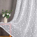 MYSKY HOME Pom Pom White Sheer Curtains for Bedroom Girls Room Curtains 120 Inches Long for Nursery Kids Light Filtering Boho Window Drapes, Rod Pocket, 38" Wide, 2 Panels