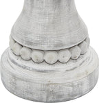 Deco 79 Wood Solid Candle Holder, Set of 3 12", 9", 7"H, Gray