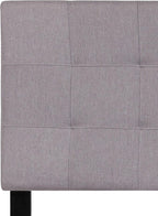 Flash Furniture Bedford Tufted Upholstered Twin Size Headboard in Light Gray Fabric