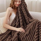 Bedsure GentleSoft Fondue Fudge Fleece Blanket for Couch - Cozy Soft Blankets for Women, Cute Small Throws for Girls, 50x70 Inches