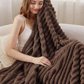 Bedsure GentleSoft Fondue Fudge Fleece Blanket for Couch - Cozy Soft Blankets for Women, Cute Small Throws for Girls, 60x80 Inches