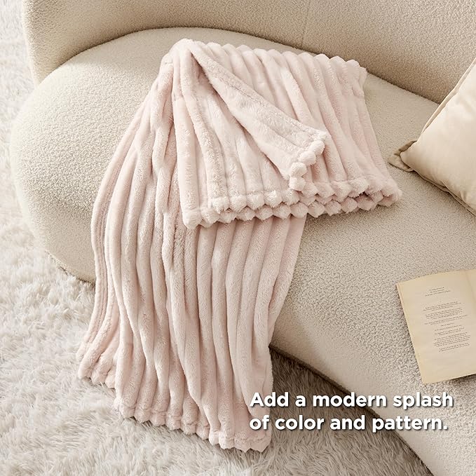 Bedsure GentleSoft Crystal Pink Throw Blanket for Couch - Cozy Soft Blankets for Women, Cute Small Throws for Girls, 50x70 Inches