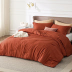 Bedsure California King Comforter Set - Burnt Orange Soft Bedding for All Seasons, Cationic Dyed Bed Set, 3 Pieces, 1 California King Size Comforter (104"x96") and 2 Pillow Shams (20"x36"+2")