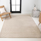 Eyely NCS101E-4 Odense High-Low Minimalist Angle Geometric Beige/Cream 4 ft. x 6 ft. Indoor/Outdoor Area Rug, for Home, Backyard, Patio, Porch, Bedroom, Kitchen, Living Room