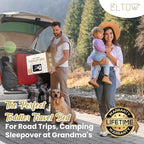 ELTOW Toddler Blow-Up Mattress with Sides, Inflatable Toddler Travel Bed with Safety Bumpers, Portable Kids Air Mattress for Travel, Complete Set with High-Speed Pump & Carry Bag - Black
