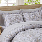 Paisley Comforter Set King Size with Sheets Bed in a Bag – Deep Pocket Fitted Sheet with Elastic Corners, Cozy Comforter, Pillowcases & Shams – Soft Microfiber All Season Bedding – Machine Washable
