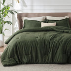 Bedsure Oversized Queen Comforter Set - Dark Green Soft Bedding for All Seasons, Cationic Dyed Bed Set, 3 Pieces, 1 Oversized Queen Size Comforter (98"x98") and 2 Pillow Shams (20"x26"+2")