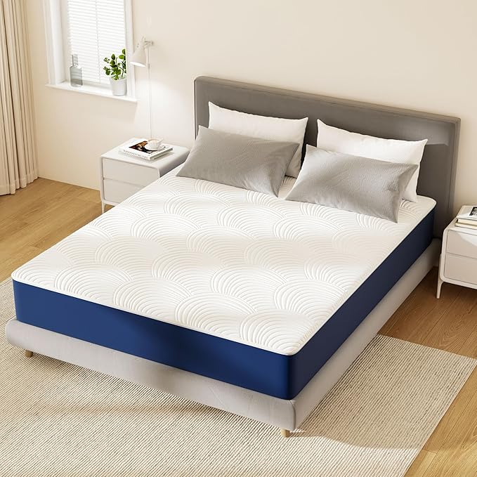 Swbvs Firm Queen Mattress, 12 Inch Cooling Memory Foam Queen Size Mattress with Removable Zippered Cover for Easy Cleaning, Pressure Relief & Firm Support