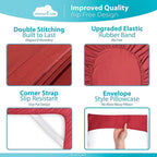 DREAMCARE King Size Sheets Set – 6 pcs Cooling Bed Sheets – up to 21” Deep Pocket King Sheet Set – 2500 Supreme Collection – Extra Soft 100% Brushed Microfiber Hotel Luxury with Side Pocket – Burgundy