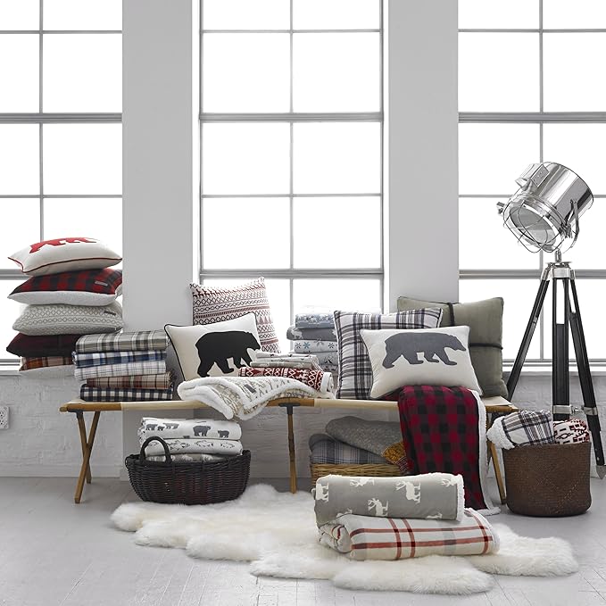 Eddie Bauer - Twin Sheets, Cotton Flannel Bedding Set, Brushed For Extra Softness, Cozy Home Decor (Elk Grove, Twin)