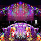 Toodour Christmas Icicle Lights Outdoor, 360 LED 29.5ft 8 Modes Fairy Icicle String Light with 60 Drops, Led Christmas Lights Twinkle for Holiday, Party, Wedding, Eaves, Xmas Decorations (Multicolor)