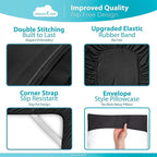 DREAMCARE King Size Sheets Set – 6 pcs Cooling Bed Sheets – up to 21” Deep Pocket King Sheet Set – 2500 Supreme Collection – Extra Soft 100% Brushed Microfiber Hotel Luxury with Side Pocket – Black