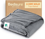 Bedsure GentleSoft Fleece Blanket Twin Size Grey - 300GSM Lightweight Plush Fuzzy Cozy Soft Warm Blanket for Bed, Sofa, Couch, Travel, Camping, 60x80 inches