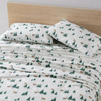 Eddie Bauer - Queen Sheets, Cotton Flannel Bedding Set, Brushed For Extra Softness, Cozy Home Decor (Deer Hollow, Queen)