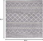 SAFAVIEH Arizona Shag Collection Area Rug - 6'7" Square, Grey & Ivory, Moroccan Design, Non-Shedding & Easy Care, 1.6-inch Thick Ideal for High Traffic Areas in Living Room, Bedroom (ASG741G)