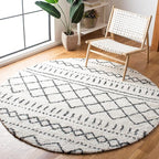 SAFAVIEH Arizona Shag Collection Area Rug - 6' x 8' Oval, Ivory & Black, Non-Shedding & Easy Cleaning, Plush Thick Pile, Ideal for Living Room, Bedroom, Dining Space (ASG741Z)