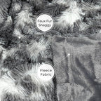 Tuddrom Decorative Extra Soft Faux Fur Blanket Twin Size 70" x 78",Solid Reversible Fuzzy Fluffy Cozy Plush Fleece Comfy Microfiber Blanket for Couch Sofa Bed,Tie Dye Grey