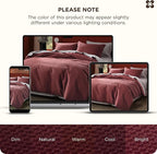 Bedsure Cotton Duvet Cover Queen - 100% Cotton Waffle Weave Maroon Red Duvet Cover Queen Size, GentleSoft™ and Breathable Bedding Set for All Season, 3 Pieces, 90"x90"
