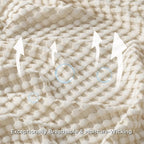 Bedsure Cooling Cotton Waffle Oversized King Blanket - Lightweight Breathable Blanket of Rayon Derived from Bamboo for Hot Sleepers, Light Beige, 120x96 Inches