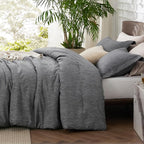 Bedsure California King Comforter Set -Charcoal Grey Soft Bedding for All Seasons, Cationic Dyed Bed Set, 3 Pieces, 1 California King Size Comforter (104"x96") and 2 Pillow Shams (20"x36"+2")