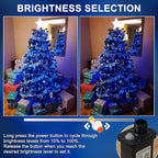 RPGT Christmas Light 500 LEDs 172ft Green Cable Wire Fairy String Outdoor Twinkle Lights Plug in 12 Modes for Xmas Tree, Party, Halloween, Indoor,Outdoor, Garden, Wedding, Home Decoration (Blue)