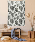 Ambesonne Grey Tapestry, Illustration of Tropical Monstera Leaves Classical with Soft Colors Nature, Wall Hanging for Bedroom Living Room Dorm, 60" X 80", Coconut Gray