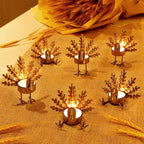 FORUP 12 Pack Metal Turkey Tea Light Candle Holders, Thanksgiving Candle Holder, Thanksgiving Home Table Decoration