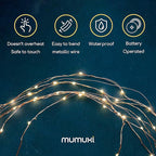 MUMUXI 24 Pack 7.2ft Fairy Lights Battery Operated String Lights, 20 Mini Battery Powered LEDs for Centerpiece Table Decorations, Wedding Party Bedroom Mason Jar Christmas, Warm White