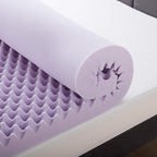 Best Price Mattress 4 Inch Egg Crate Memory Foam Mattress Topper with Soothing Lavender Infusion, CertiPUR-US Certified, Dorm Essentials, Short Queen