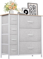 YITAHOME Dresser for Bedroom, 7 Drawers Fabric Dresser, Organizer Unit for Living Room, Hallway, Closets - Sturdy Steel Frame, Wooden Top & Easy Pull Fabric Bins