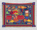 Ambesonne Mexican Tapestry, Culture Pattern Colorful Artwork Abstract Snake in Vivid Folk Style, Wide Wall Hanging for Bedroom Living Room Dorm, 60" X 40", Mustard Orange